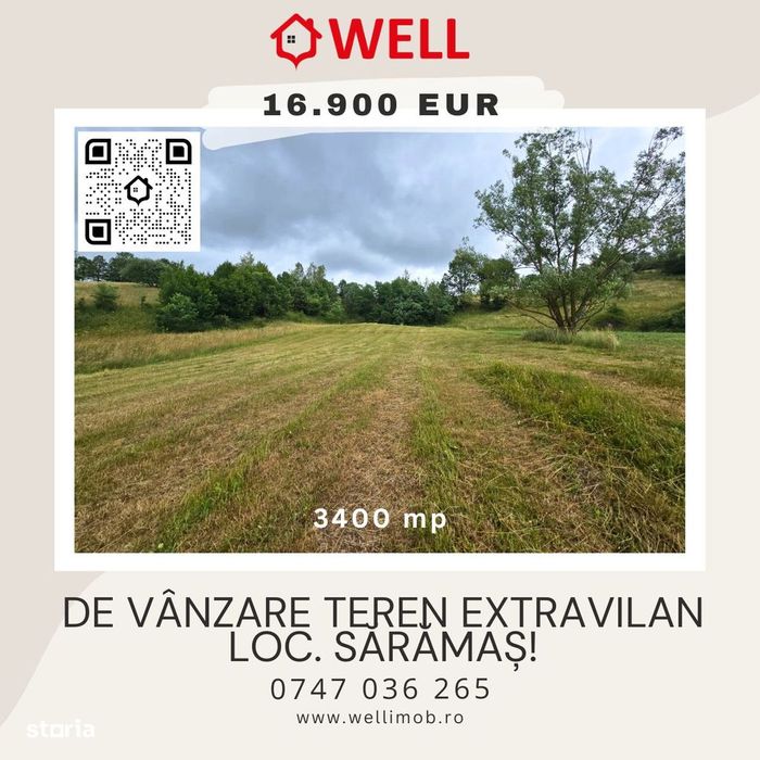 De vânzare teren extravilan loc. Sărămaș!