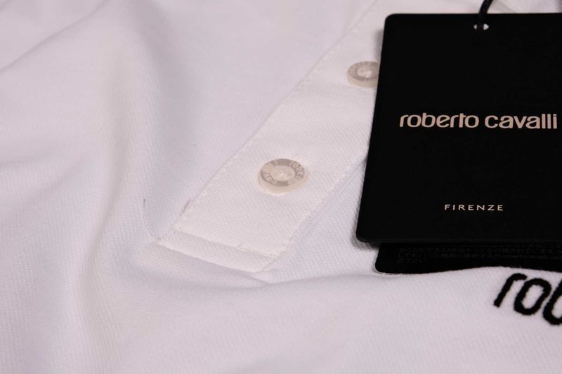 ПРОМО Roberto Cavalli-M и XL размер-оригинална бяла поло тениска