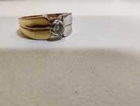 Inel Aur alb și galben 18k Gr 6,37 cu diamant aprox 0,30 CT cod 579