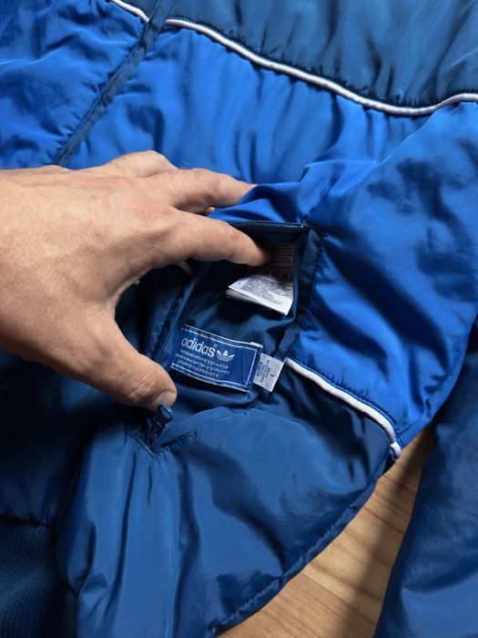 Jacket jacheta geaca puffer boxy reversible Adidas Originals blue