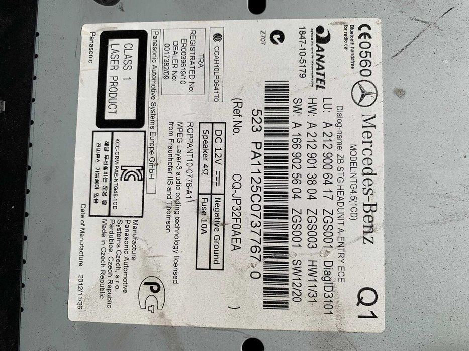 Radio CD navigatie Mercedes E-Class W212 A2129006417