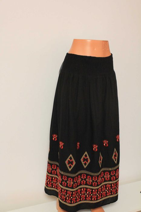 Fusta traditionala Romania, din panza neagra de bumbac