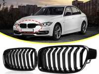 Set grile nari duble simple Bmw Seria 3 F30 F31 negru lucios piano