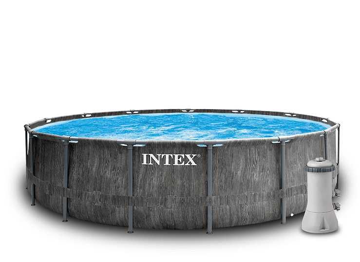 Сглобяем басейн Intex Greywood Prism Frame, кръгъл, Ø457 x 122 см