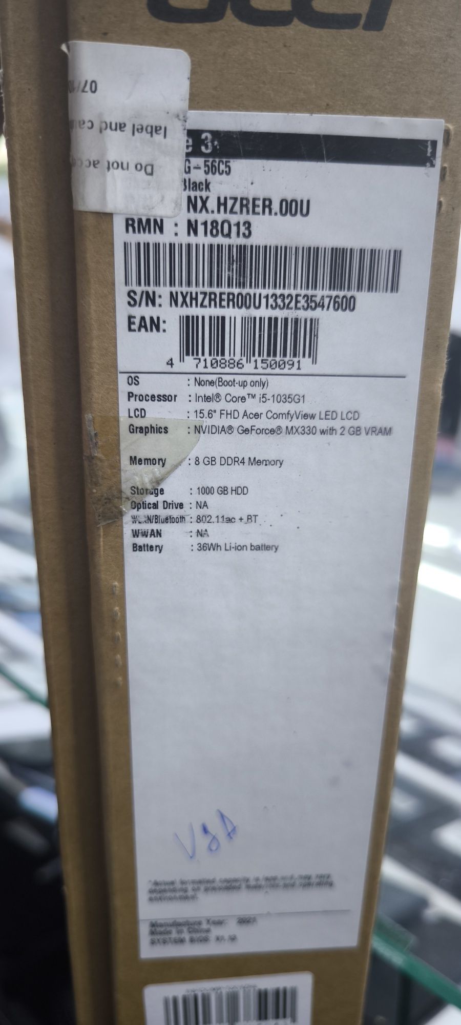 acer notebook aspire 3.core i5  8gb ddr4 memory 1000GB