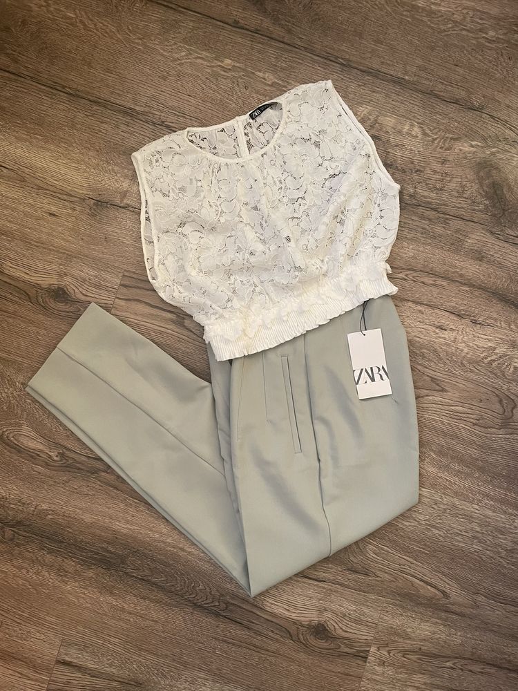 Панталони зелен, розов, зебра, горчица и корсет Zara Зара нови S M