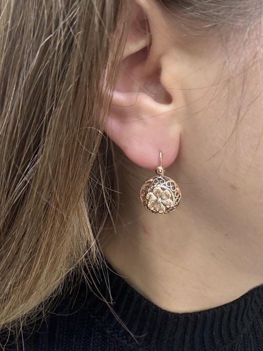 Cercei vechi din aur14k model evreiesc