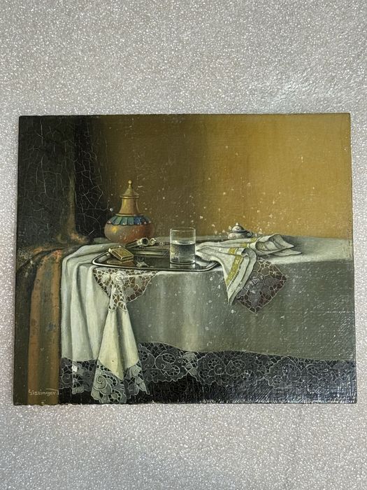 Tablou natura statica - semnat Imre Giszinger(1895-1935)