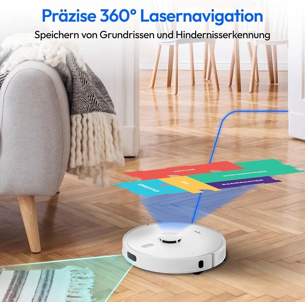 Aspirator robot MEDION cu navigare cu laser și funcție de ștergere X41