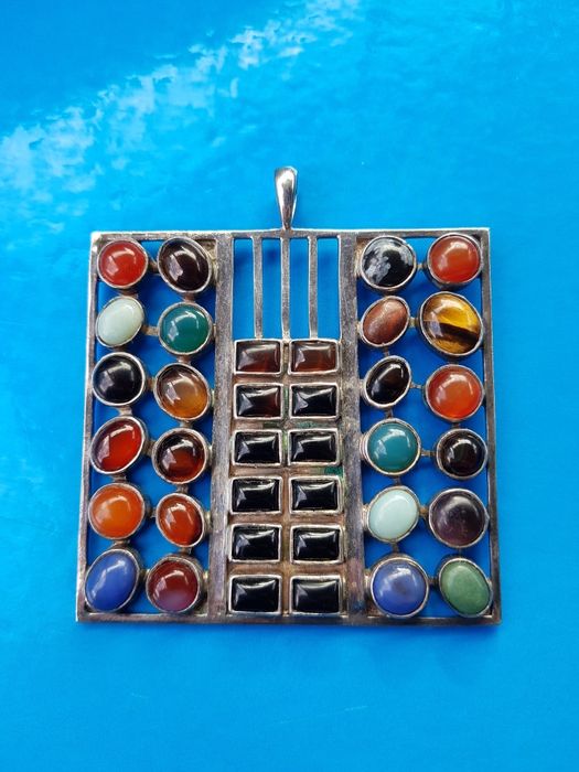 Încântător talisman pandantiv argint 925 mexico ,7 chakre