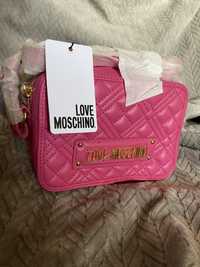 Дамска чанта Love Moschino Plaque Pink Crossbody Bag