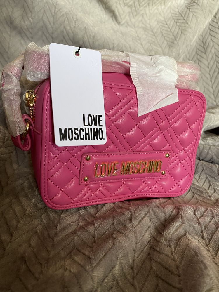 Дамска чанта Love Moschino Plaque Pink Crossbody Bag