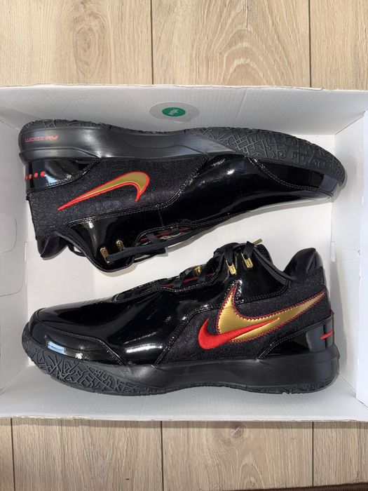 Nike Lebron Zoom NXXT Gen AMPD "Black Metallic Gold Red"