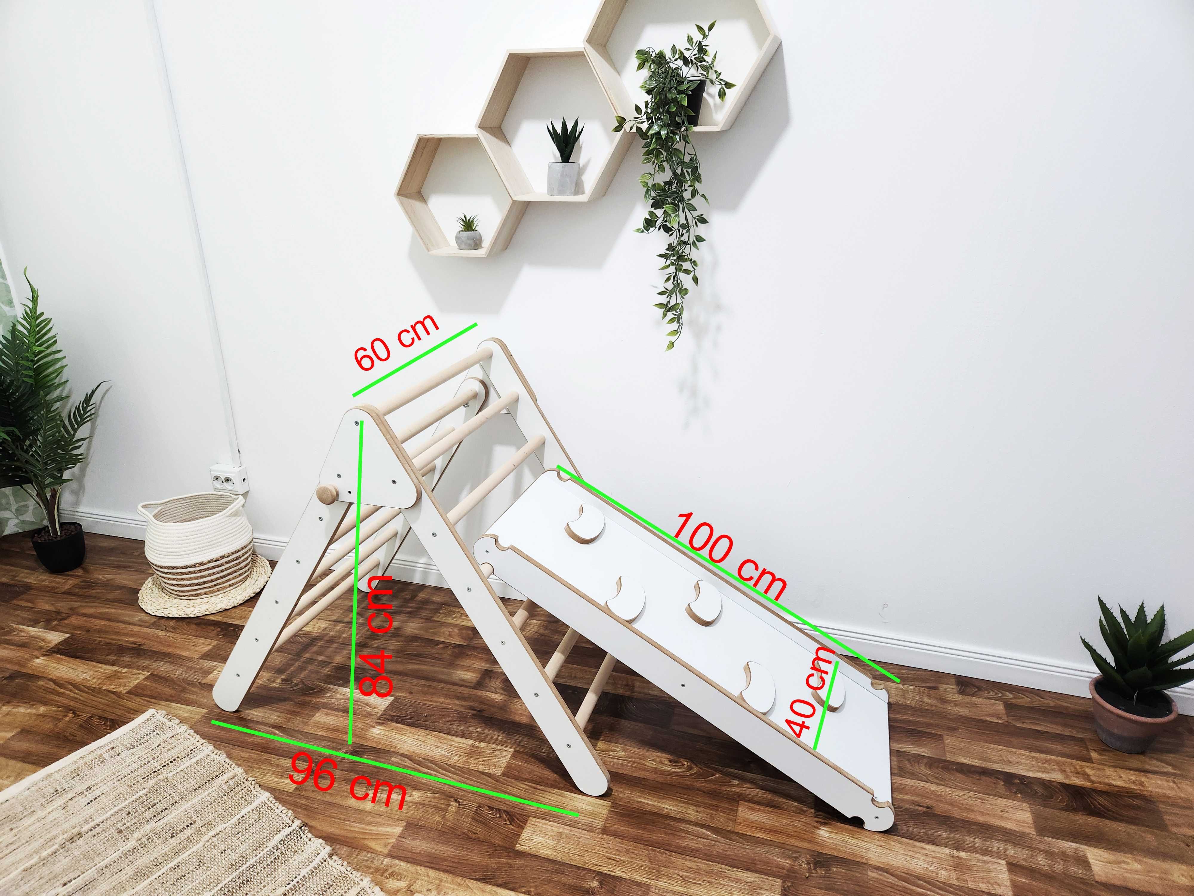 Montessori 2IN1 Triunghi Pikler de catarare +rampa, Pickler triangle