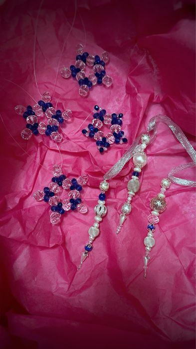 Елочные игрушки из стеклянных бусин