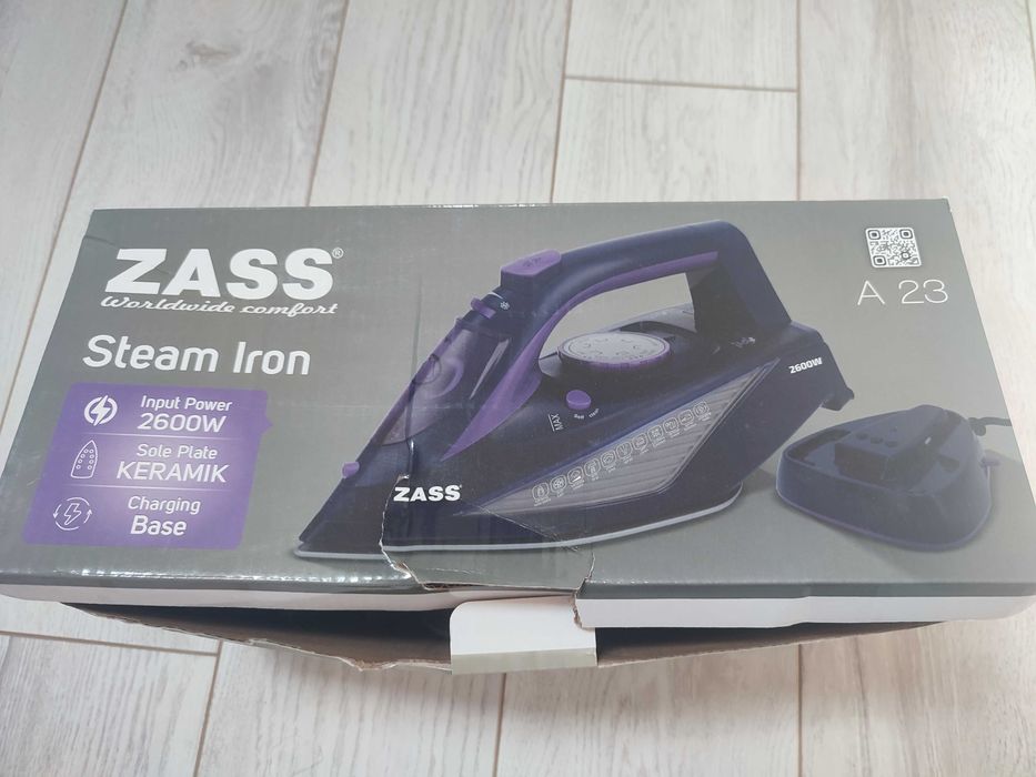 парна ютия 2 в 1 ZASS A 23, 2600W, Двойна употреба с кабел и без кабел