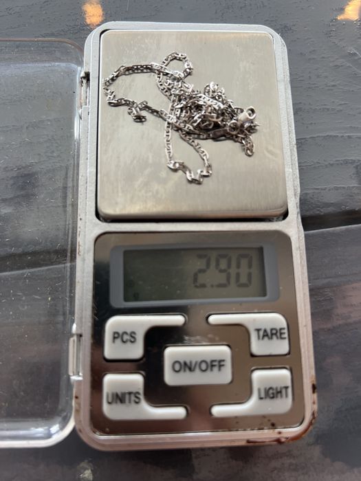 Lant de aur alb de 9K stantat 375 fara defecte, perfect pentru cadou