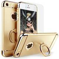 Husa Iphone 6/6S offera protectie 360° 3in1 - Gold Ring + Folie