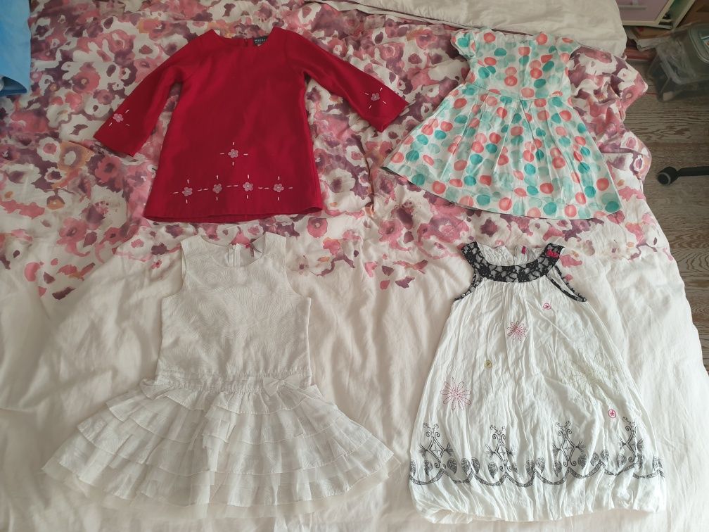 Set 4 rochii fete rochite copii 5-6 ani - 116 cm - livrare gratuit