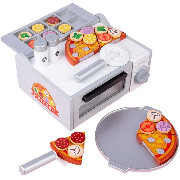 Дървен комплект Пица и Пещ - кулинарна игра с реалистични аксесоари
