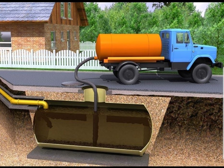 Откачка септика и туалета 3,8куб и 7куб и  10куб