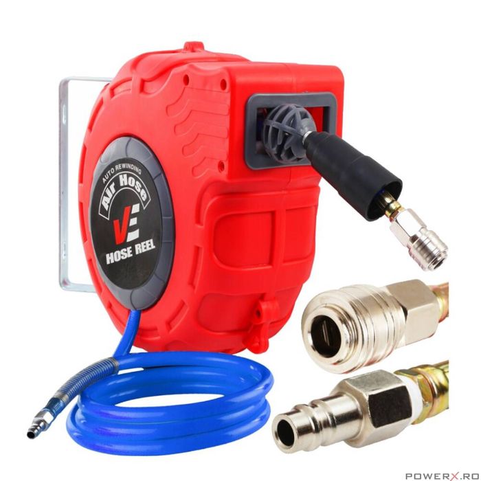 Furtun aer cu tambur automat, lungime 15 m, presiune 17 bari, Verke