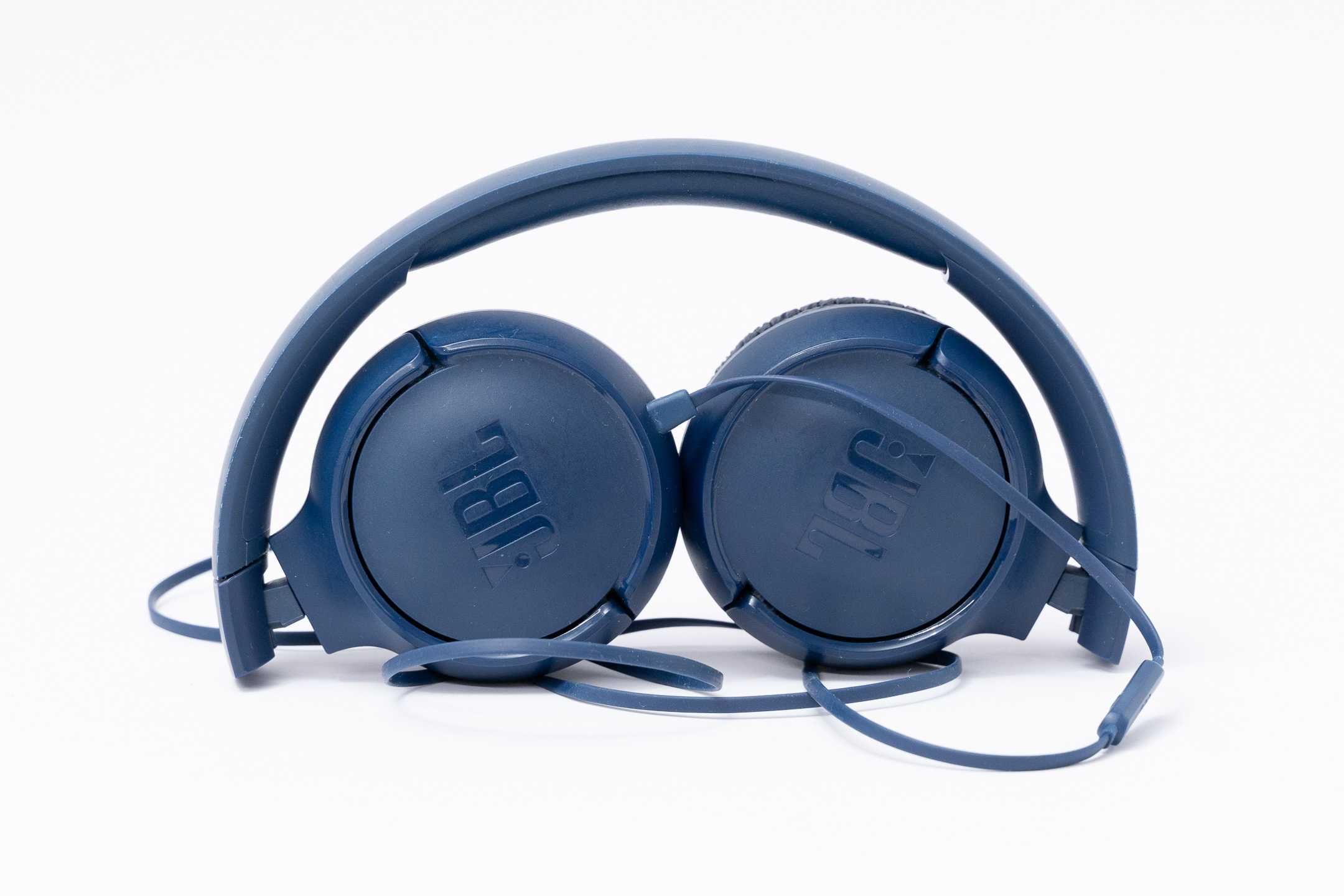 Casti JBL Tune 500, Cu fir, On-ear, Microfon, Albastru