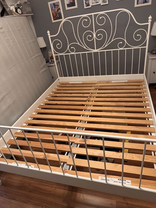 Vand pat de fier Ikea, culoare alb, 160x200