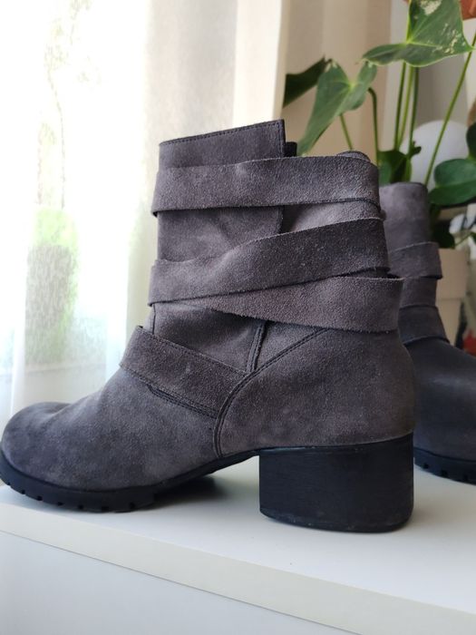 Botine damă 40 piele naturală întoarsă suede