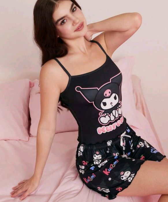 Pijama sanrio hello kitty kuromi my melody pantaloni scurti maieu