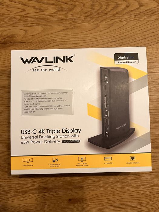 Statie andocare docking Wavlink USB C ! 3 monitoare simultan 4k !