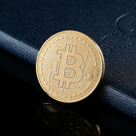 Vand moneda colectie bitcoin - 1 BTC - placata cu aur sau argintata