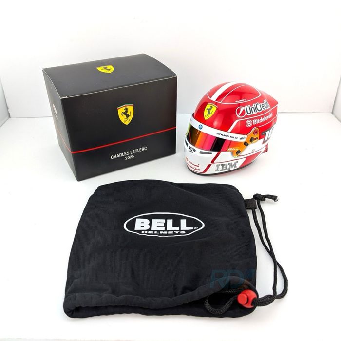 2025 Charles Leclerc Mini Helmet - 1:2 Scale - Ferrari Bell F1 Helmet
