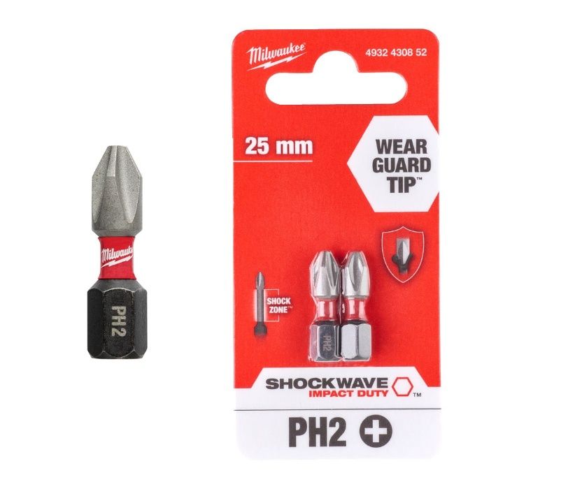 Ударни битове PZ2/PH2x25 mm/50 mm 2 бр /1 бр, Wear Guard Milwaukee