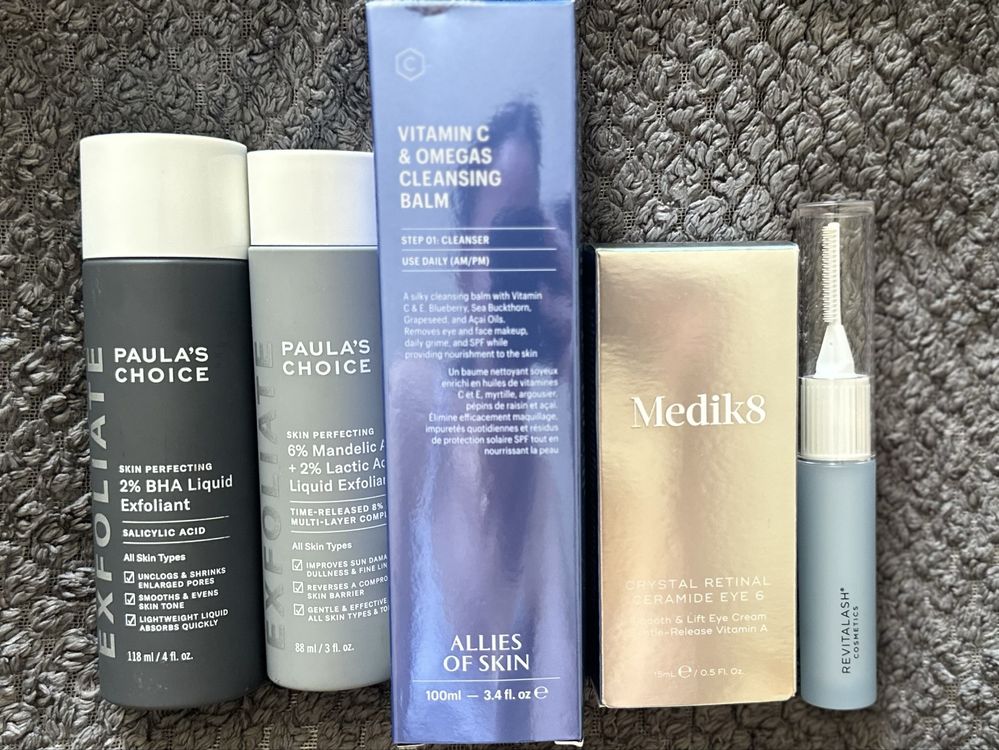 Medik8, Paula’s Choice, Allies of Skin, Revitalash