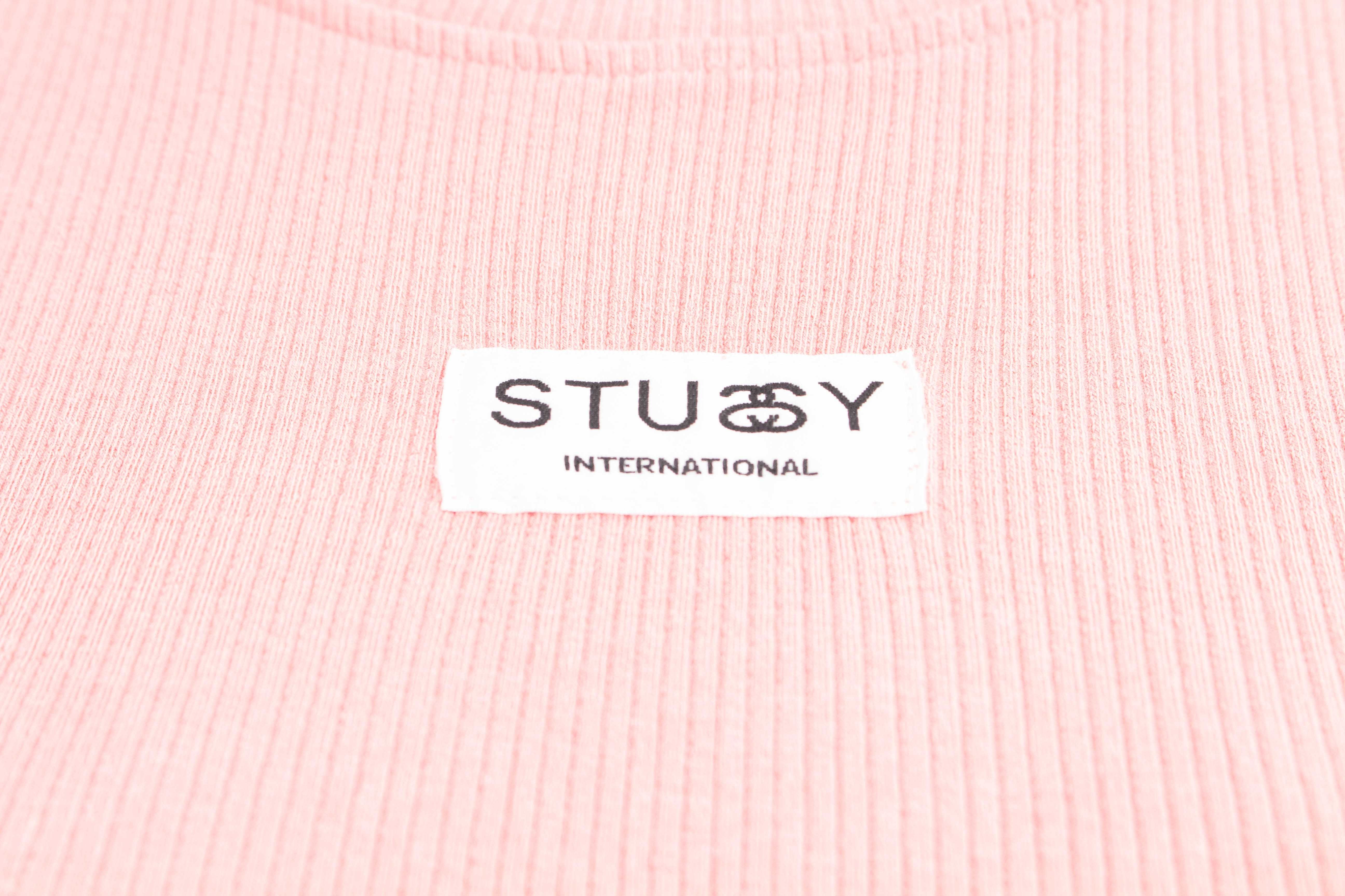 Stussy оригинална дамска рокля розова рипсена лого 10 S