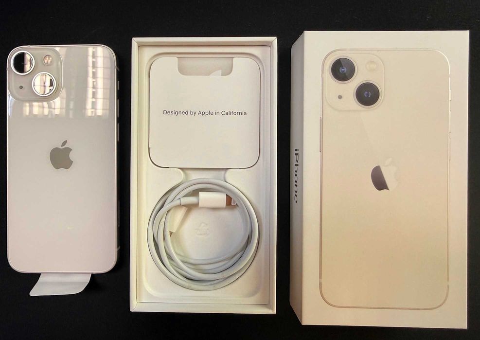 Vând Iphone 13 mini 128GB Starlight (alb) impecabil