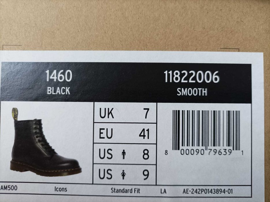 Vând ghete Dr. Martens Black Smooth 41, ca noi