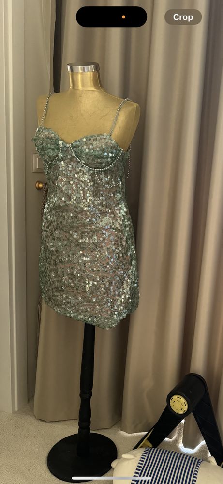 Елегантна парти рокля с пайети и камъни sz.S /M