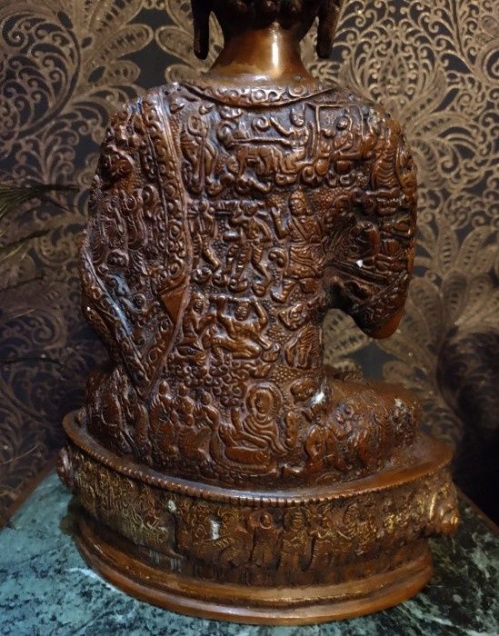 Sculptura Budhha bronz masiv de dimensiuni impresionante piesa cu o lu