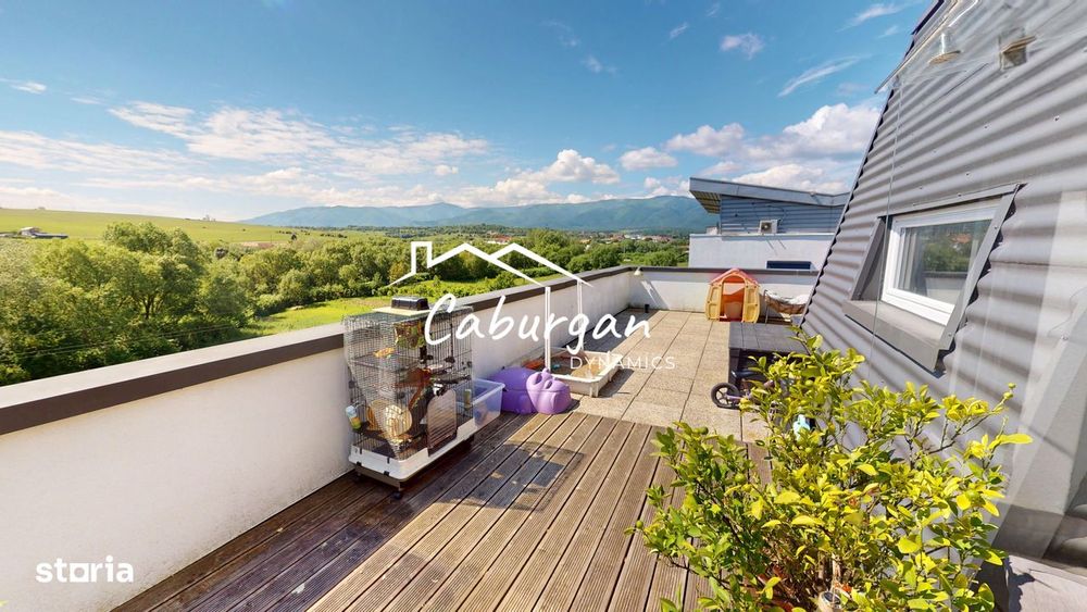 Penthouse cu 3 camere, 89mp utili si terasa 118mp, mobilat, Cisnadie