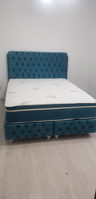 Pat tapitat ODESSA 140/160/180x200 cadru+somiere METALICE+CATIFEA