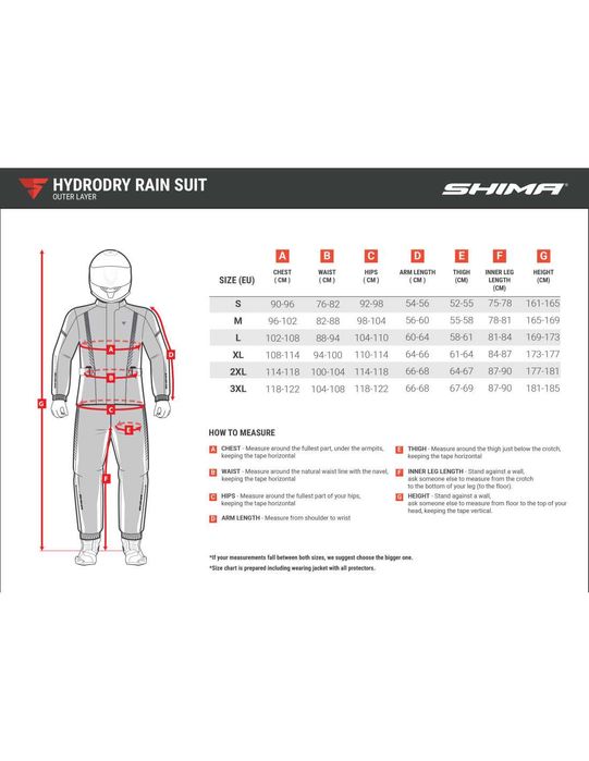 Топ Цена Мото дъждобран SHIMA HYDRO DRY 2.0 2 части,всички размери