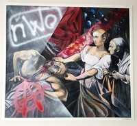 Tablou pictat pe pânză"Judith tăind capul lui Olofern" pictor A.Moga