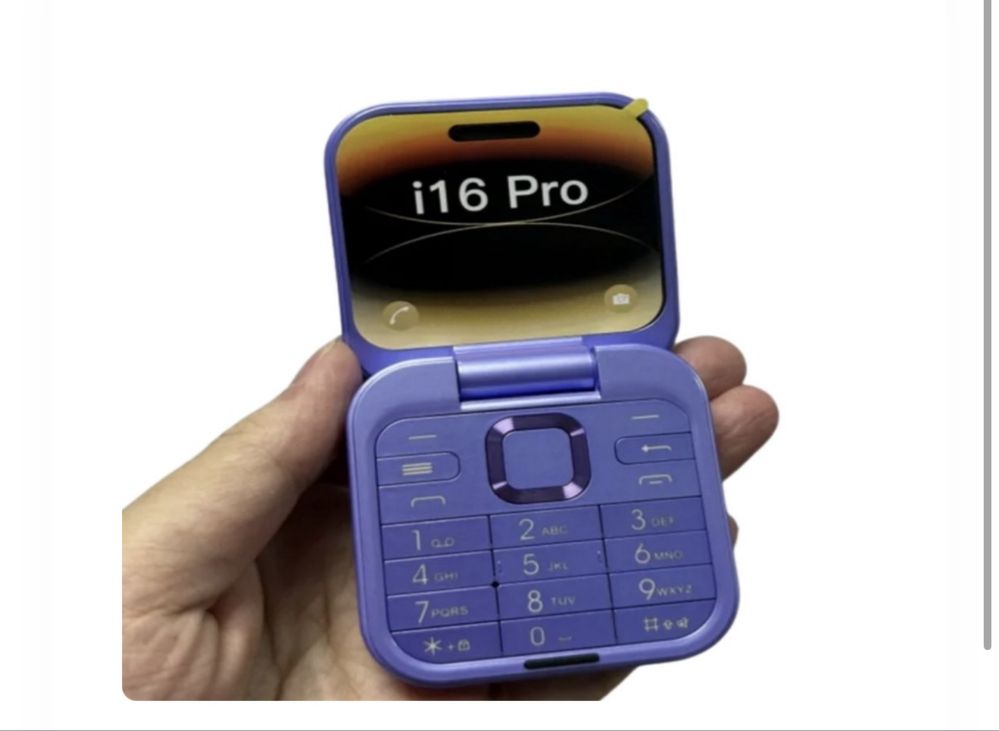 Сгъваем мобилен телефон i16 Pro – 2 SIM, камера, фенерче, FM радио
