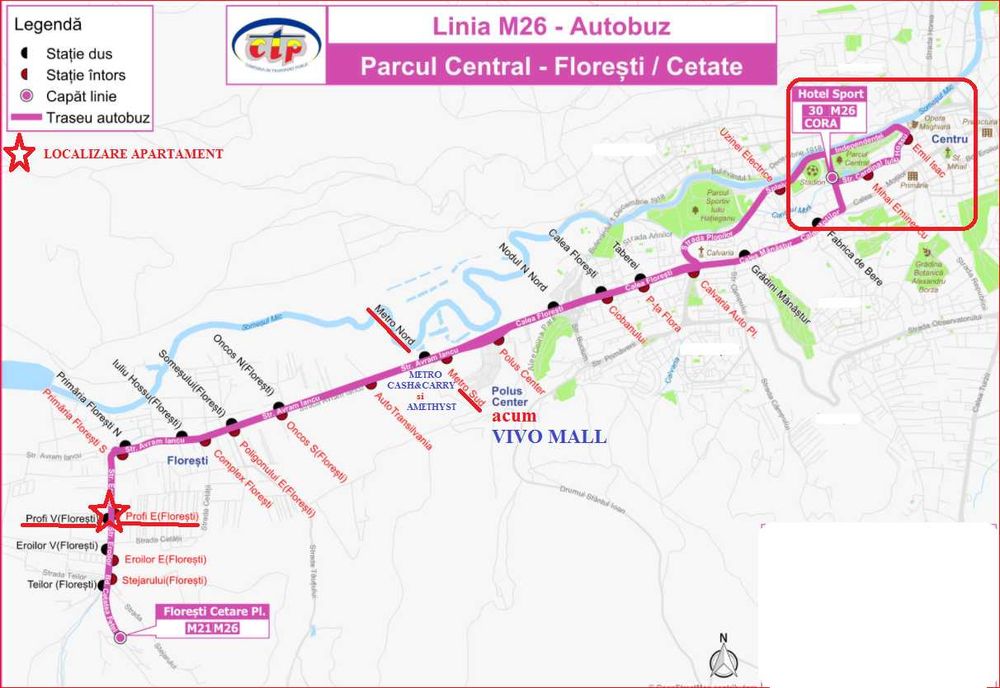 Regim hotelier apartament la 10 min de Clinica Amethyst in FlorestiCJ