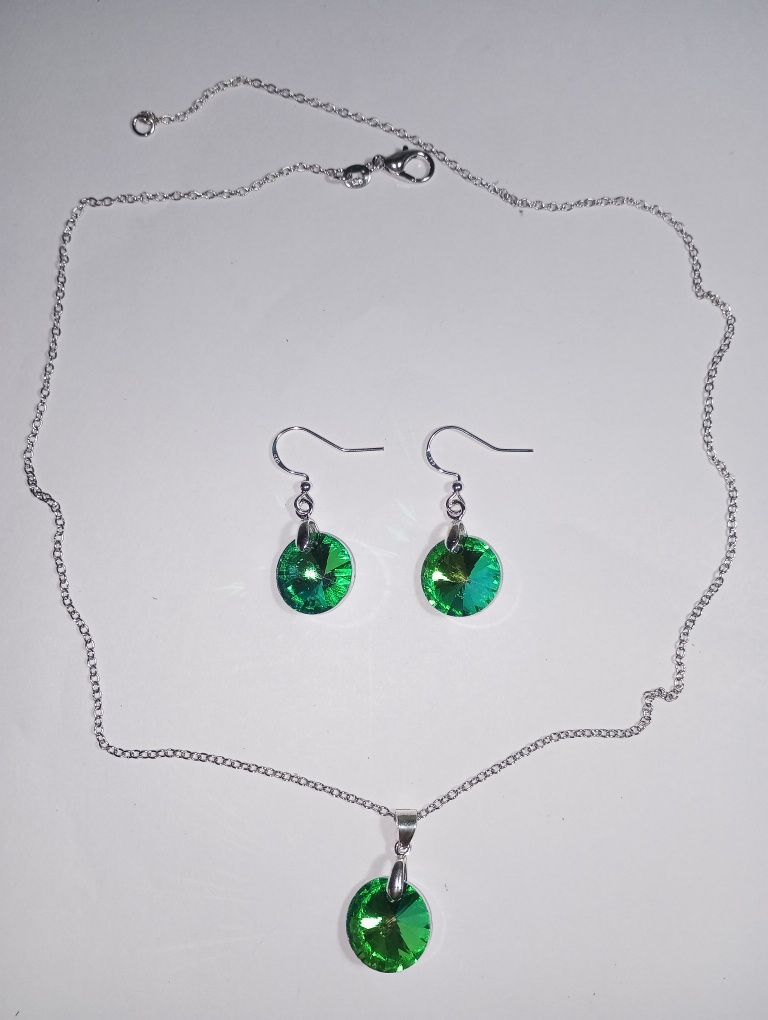 Set cercei și colier argint 925 și cristale