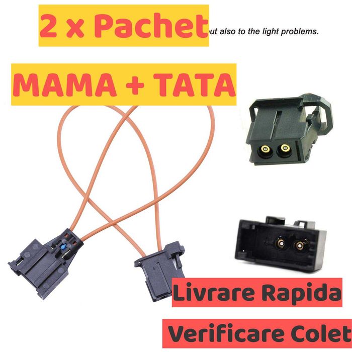 2 x Pachet Mufa Fibra Optica Conector Bypass Loop BMW MERCEDES AUDI