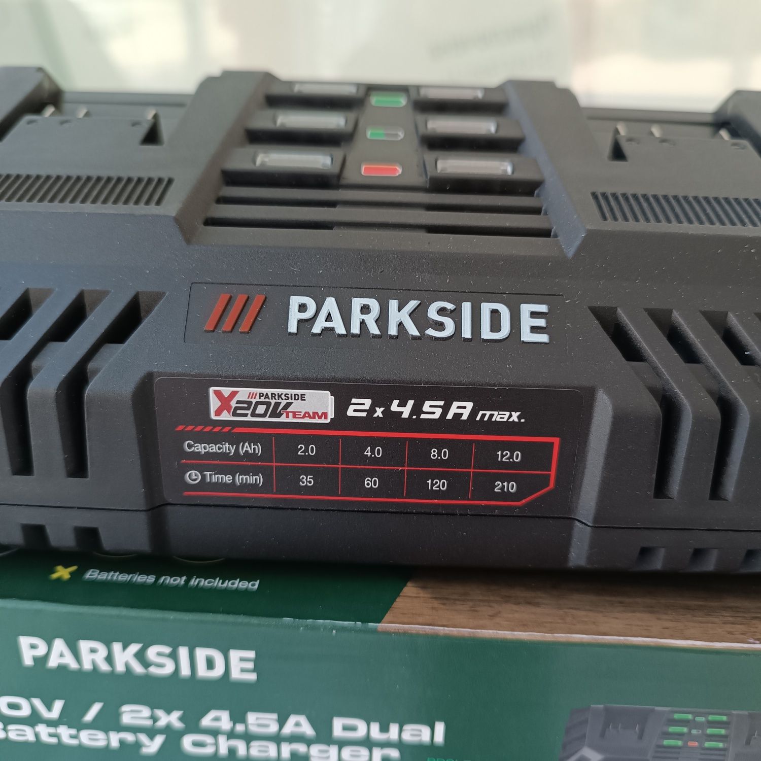 20 V - 2 и 4 Ah - Батерия и двойно зарядно Parkside/Парксайд