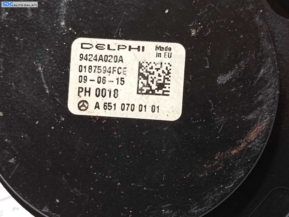 Pompa Injectie Inalta Presiune cu Senzor Regulator Delphi Mercedes Clasa C Class W204 C220 2.2 CDI 2007 - 2014 Cod A6510700101 9424A020A [M4968]